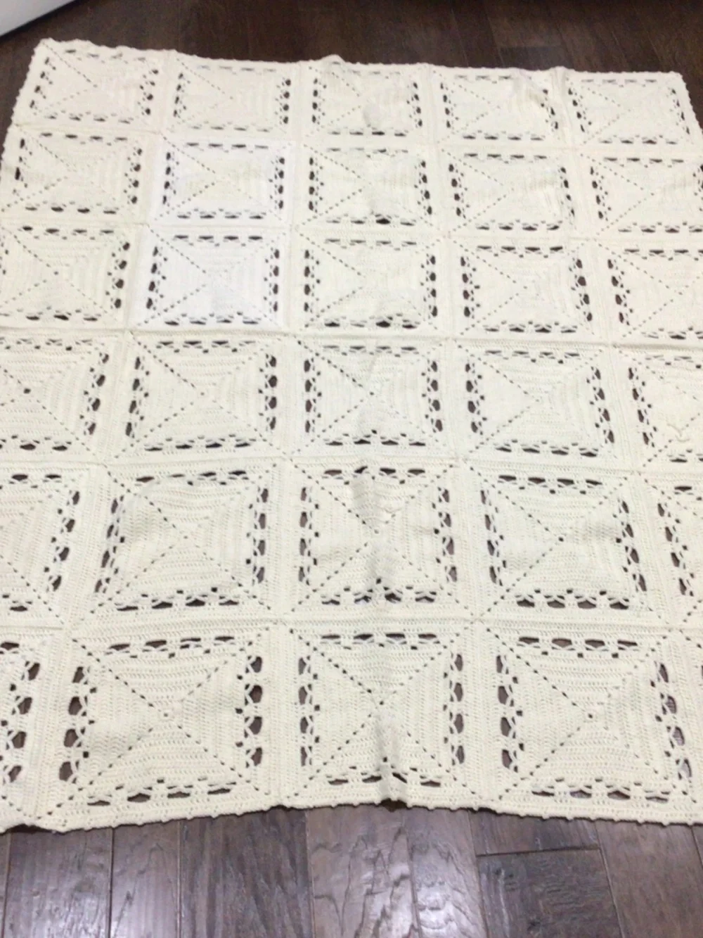 Homemade crocheted bed topper, approximately 70” x 57” excellent shape
